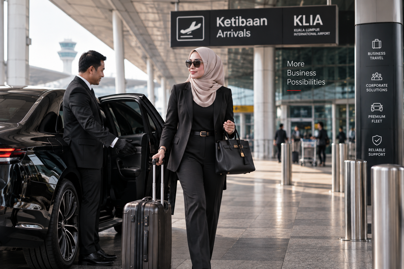 Executive traveller, corporate arrival
